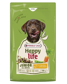 Happy Life Junior with Chicken 7,5kg karma dla szczeniąt i młodych psów z drobiem