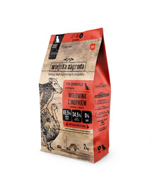 Wołowina z indykiem karma dla psów chrupki L 2 kg