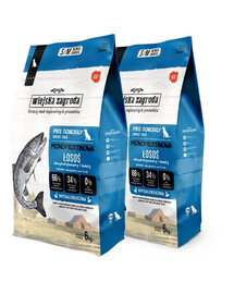 WIEJSKA ZAGRODA Monobiałkowa Łosoś dla psów chrupki S/M 2x6 kg