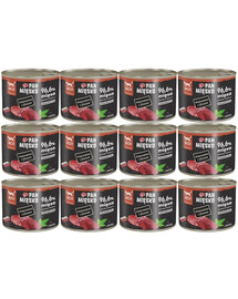 PAN MIĘSKO Wieprzowina z jeleniem mokra karma dla kotów 12x200 g