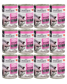 WIEJSKA ZAGRODA Wieprzowina Monobiałkowa mokra karma dla psów 12x400 g