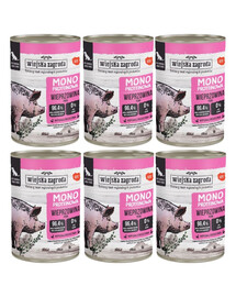 WIEJSKA ZAGRODA Wieprzowina Monobiałkowa mokra karma dla psów 6x400 g