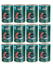 PAN MIĘSKO z ziołami Pasztet z tuńczykiem dla psów 12x400 g