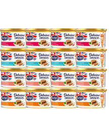 BUTCHER'S Classic Delicious Dinners Mix smaków 16x85 g mus dla kotów