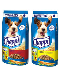 CHAPPI Mix smaków 2x9kg -  drób i warzywa z wołowiną i drób z warzywami sucha karma dla psów