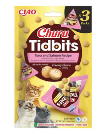 Cat Churu Tidbits Tuna and Salmon Recipe 3x12g miękkie i kremowe przysmaki z tuńczykiem i łososiem dla kotów