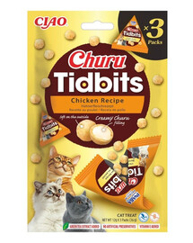 Cat Churu Tidbits Chicken Recipe 3x12g miękkie i kremowe przysmaki z kurczakiem i łososiem dla kotów