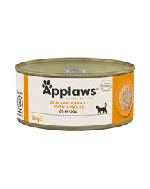APPLAWS Cat Adult Chicken Breast with Cheese in Broth kanafilee juustuga puljongis 156 g