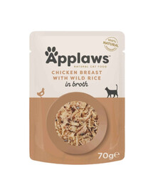 APPLAWS Cat Adult Pouch Chicken Breast with Wild Rice in Broth kanafilee metsiku riisiga puljongis 70 g