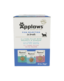 APPLAWS Cat Pouch Multipack 12 x 70 g Fish Selection märg kassitoit kalale