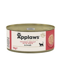APPLAWS Cat Adult Chicken Breast with Duck in Broth kanafilee pardiga puljongis 156 g