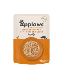 APPLAWS Cat Adult Pouch Chicken Breast with Liver in Jelly kanafilee ja maks tarretises 70 g