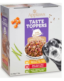 APPLAWS Taste Toppers Multipack koertele – konservid tarretises 8 × 156 g