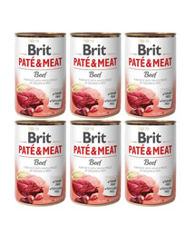 BRIT Pate&Meat beef 6x400 g veiselihaga pasteet koerale