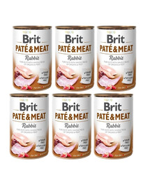 BRIT Pate&Meat rabbit 6x400 g küülikulihaga pasteet koerale