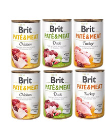 BRIT Pate & Meat linnulihaga maitsete valik 6 × 400 g – pasteet koertele