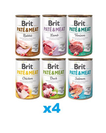 BRIT Pate & Meat Mix maitsete valik 24 × 400 g – pasteet koertele