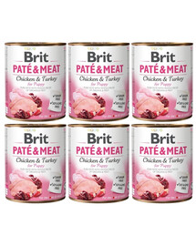 BRIT Pate&Meat puppy 6x800 g pasteet kutsikatele