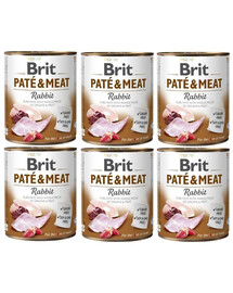 BRIT Pate&Meat rabbit 6x800 g küülikulihaga pasteet koerale