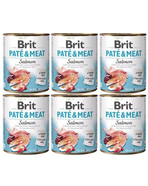 BRIT Pate&Meat salmon 6x800 g lõhega pasteet koerale