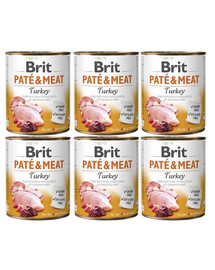 BRIT Pate&Meat turkey 6x800 g kalkunilihaga pasteet koerale