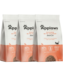 APPLAWS Cat Adult Chicken with Extra Salmon kuivtoit kassidele kana ja lõhega 6 kg (3x2 kg)