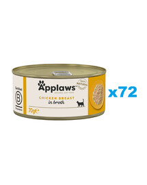 APPLAWS Cat Adult Chicken Breast in Broth pkanarind puljongis 72x70 g