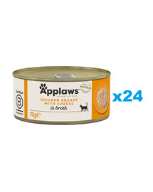 APPLAWS Cat Adult Chicken Breast with Cheese in Broth kana rind juustuga puljongis 24x70 g