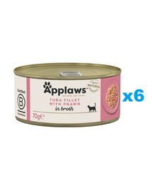 APPLAWS Cat Adult Tuna with Prawn in Broth märgtoit kassidele Tuunikala krevettidega puljongis 6x70 g
