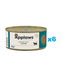 APPLAWS Cat Adult Ocean Fish in Broth ookeaniline kala puljongis 6x156 g