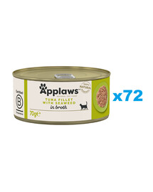 APPLAWS Cat Adult Tuna with Seaweed in Broth märgtoit kassidele 72 × 70 g Tuunikala vetikatega puljongis