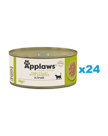 APPLAWS Cat Adult Tuna with Seaweed in Broth tuunikala meremerevetikatega puljongis 24x156 g