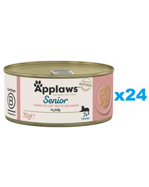 APPLAWS Cat Senior Tuna with Salmon in Jelly märgtoit eakatele kassidele 24 × 70 g Tuunikala lõhega tarretises eakatele kassidele