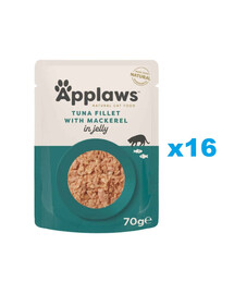 APPLAWS Cat Adult Pouch Tuna with Mackerel in Jelly tuunikalafilee makrelliga tarretises 16x70 g