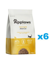 APPLAWS Cat Adult Chicken kuivtoit täiskasvanud kassidele kanaga 2,4 kg (6x400 g)