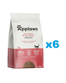 APPLAWS Cat Adult Chicken with Extra Duck kuivtoit täiskasvanud kassidele kana ja pardiga 2,4 kg (6x400 g)