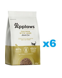 APPLAWS Cat Adult Chicken and Lamb kuivtoit täiskasvanud kassidele kana ja lambaga 2,4 kg (6x400 g)