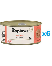 APPLAWS Cat Adult Mousse Salmon märgtoit kassidele 6 × 70 g Lõhe-mousse