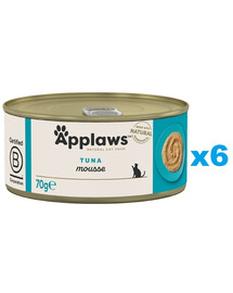 APPLAWS Cat Adult Mousse Tuna märgtoit kassidele 6 × 70 g Tuunikala-mousse