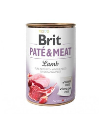 BRIT Pate&Meat lamb 400 g lambalihaga pasteet koertele