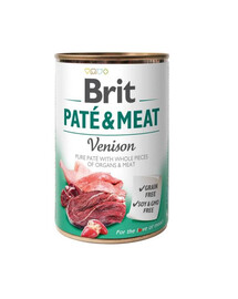 BRIT Pate&Meat venison 400 g ulukilihaga pasteet koerale
