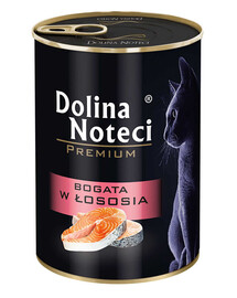 DOLINA NOTECI Premium Bogata w łososia dla kotów dorosłych 6x400 g
