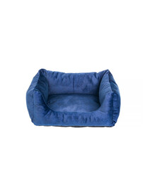 Glamour sofa legowisko prostokątne niebieskie M 55x65x25 cm