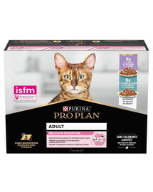PRO PLAN Delicate Digestion z indykiem i rybami oceanicznymi w sosie Multipack 10x85g mokra karma dla kotów o wrażliwym układzie pokarmowym