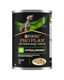 PRO PLAN Veterinary Diets Canine HA Hypoallergenic 400g na nietolerancje pokarmowe, mokra karma dla dorosłych psów i szczeniąt