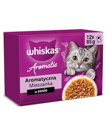 WHISKAS Adult Aromaatne segu 12x85 g tükid kastmes, märgtoit kassidele