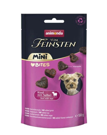 ANIMONDA Vom Feinsten Mini Bites wołowina z szałwią 50g przysmaki dla małych psów