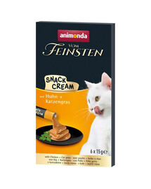 ANIMONDA Vom Feinsten Snack Cream z kurczakiem i kocią trawą 6x15g kremowa przekąska dla kotów