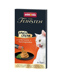 ANIMONDA Vom Feinsten Snack Cream z pasztetem z wątróbki i warzywami 6x15g kremowa przekąska dla kotów