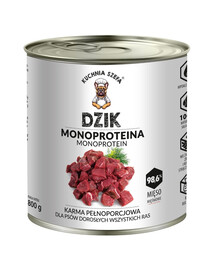 Monoproteina Dzik 800g mokra karma dla psów